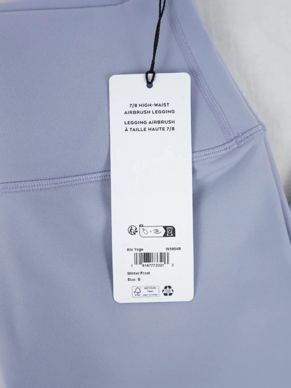 Alo 7/8 High-Waist Airbrush Leggings In Winter Frost - Women's Size Small - NWT